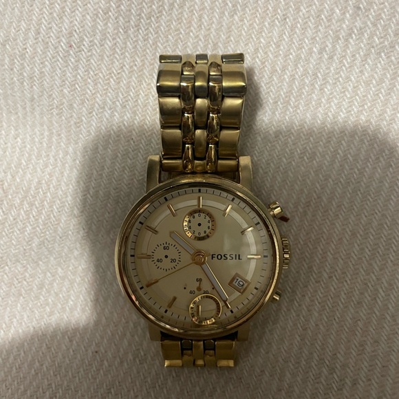 Gold Fossil Watch - Picture 1 of 2